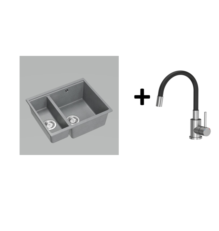 Quadron Logan 151 Grey, topmount or undermount sink