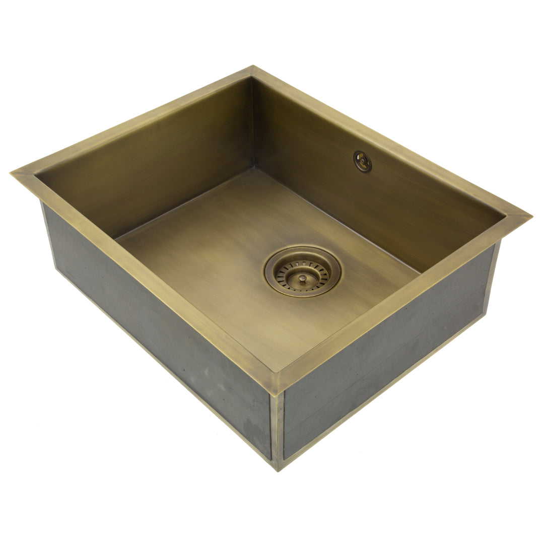 Olif Crudo 50 Patinated Brass kitchen sink, undermount or topmount