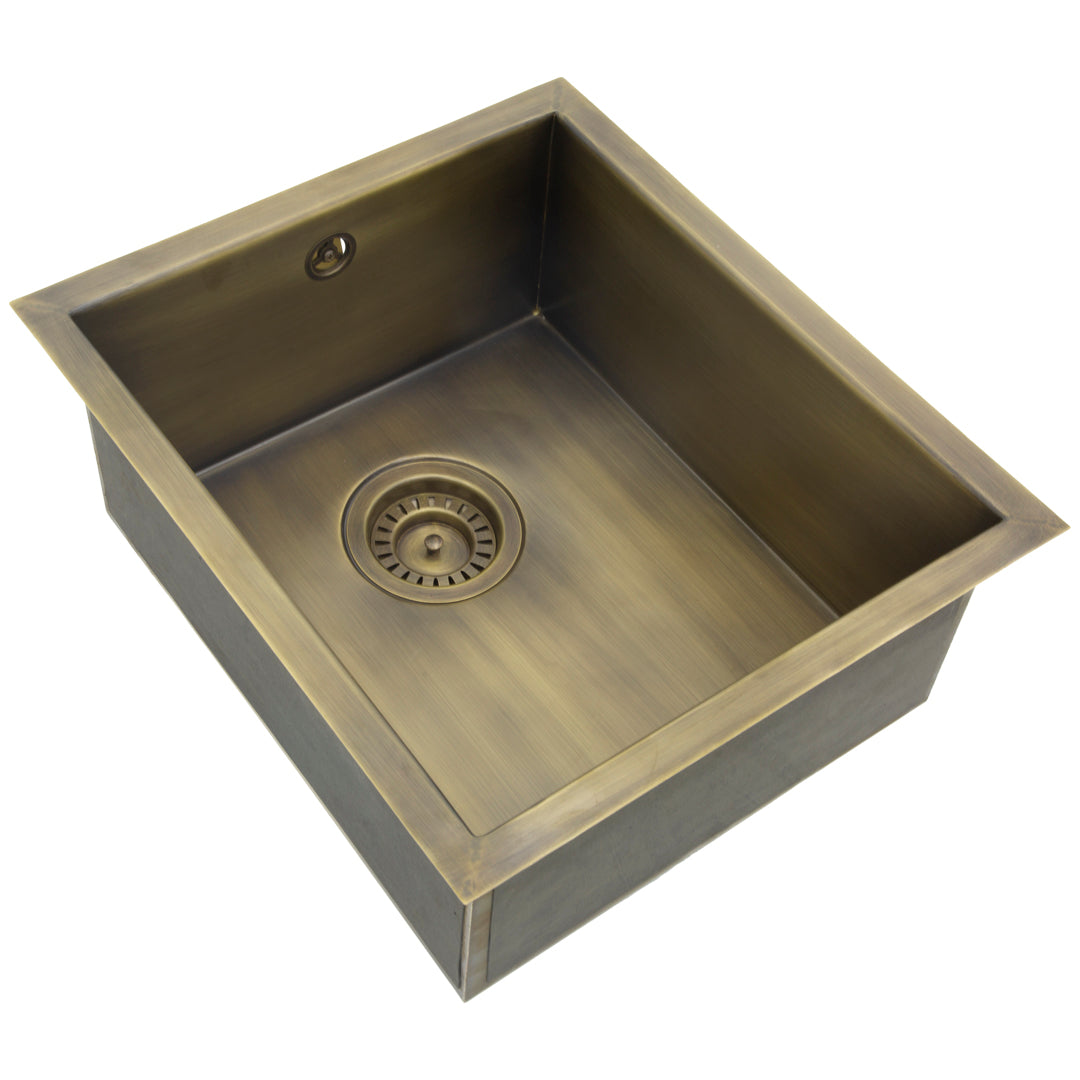 Olif Crudo 34 Patinated Brass kitchen sink, undermount or topmount