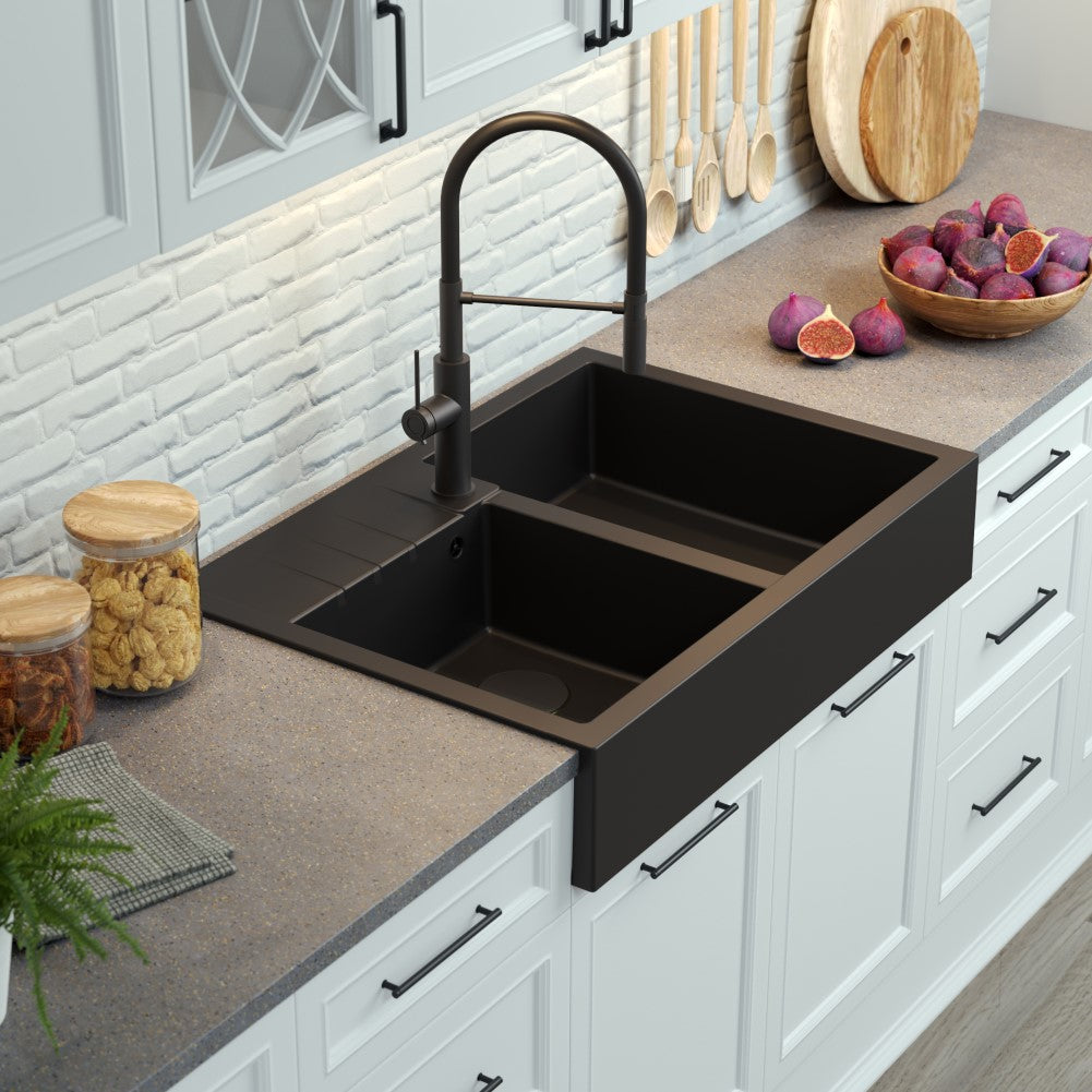 Quadron Bill 120 Black Patinated Brass, belfast granite sink