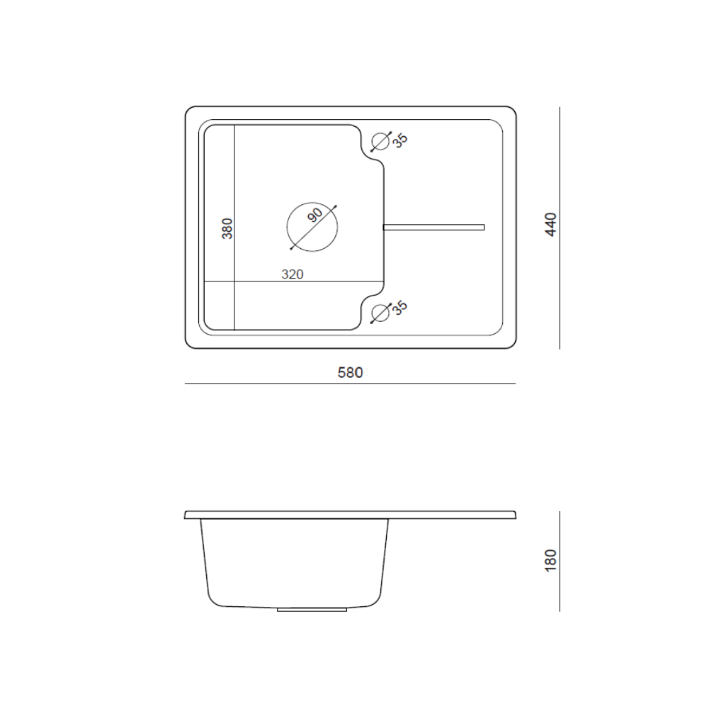 Quadron Baby Johnny Black sink