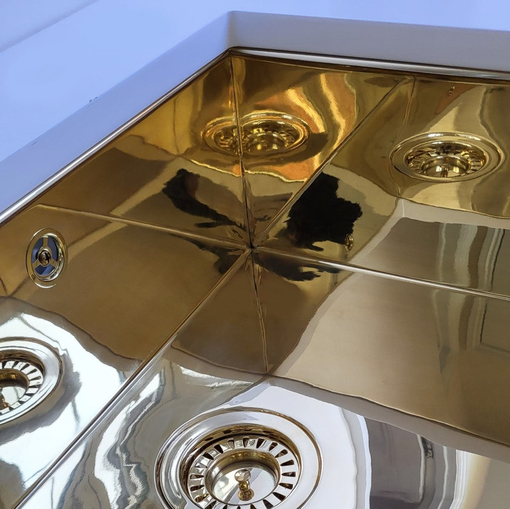 Olif Crudo 34 Virgin Brass kitchen sink, undermount or topmount