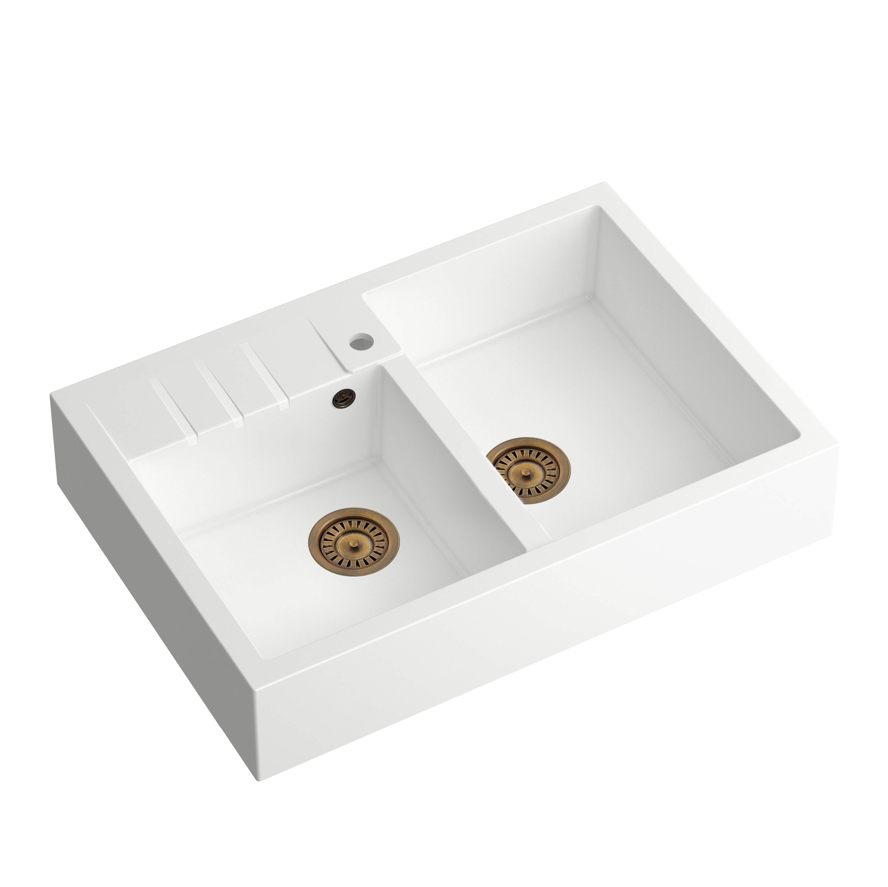 Quadron Bill 120 White, belfast granite sink, Mix and Match