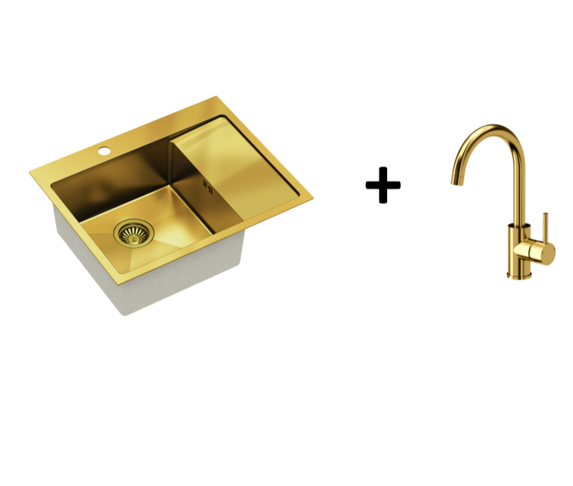 Quadron Russel 116 Gold, PVD Nano kitchen sink