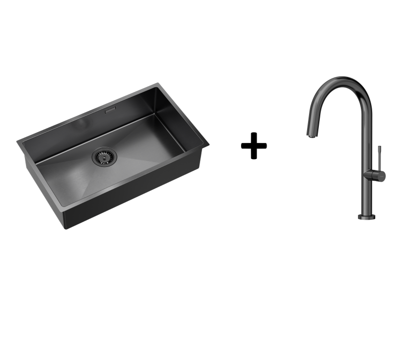 Quadron Anthony 80 Graphite, PVD Nano kitchen sink