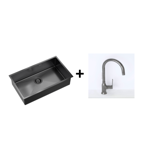 Quadron Anthony 80 Graphite, PVD Nano kitchen sink