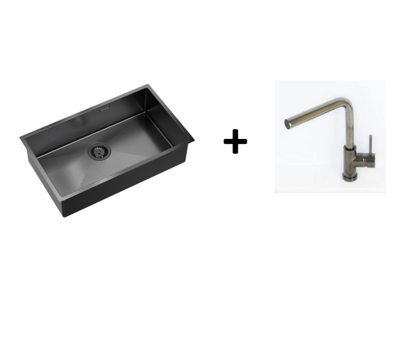 Quadron Anthony 80 Graphite, PVD Nano kitchen sink