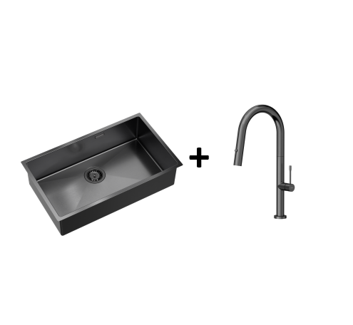 Quadron Anthony 80 Graphite, PVD Nano kitchen sink