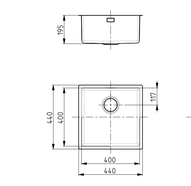 Alveus Kombino 30, undermount sink