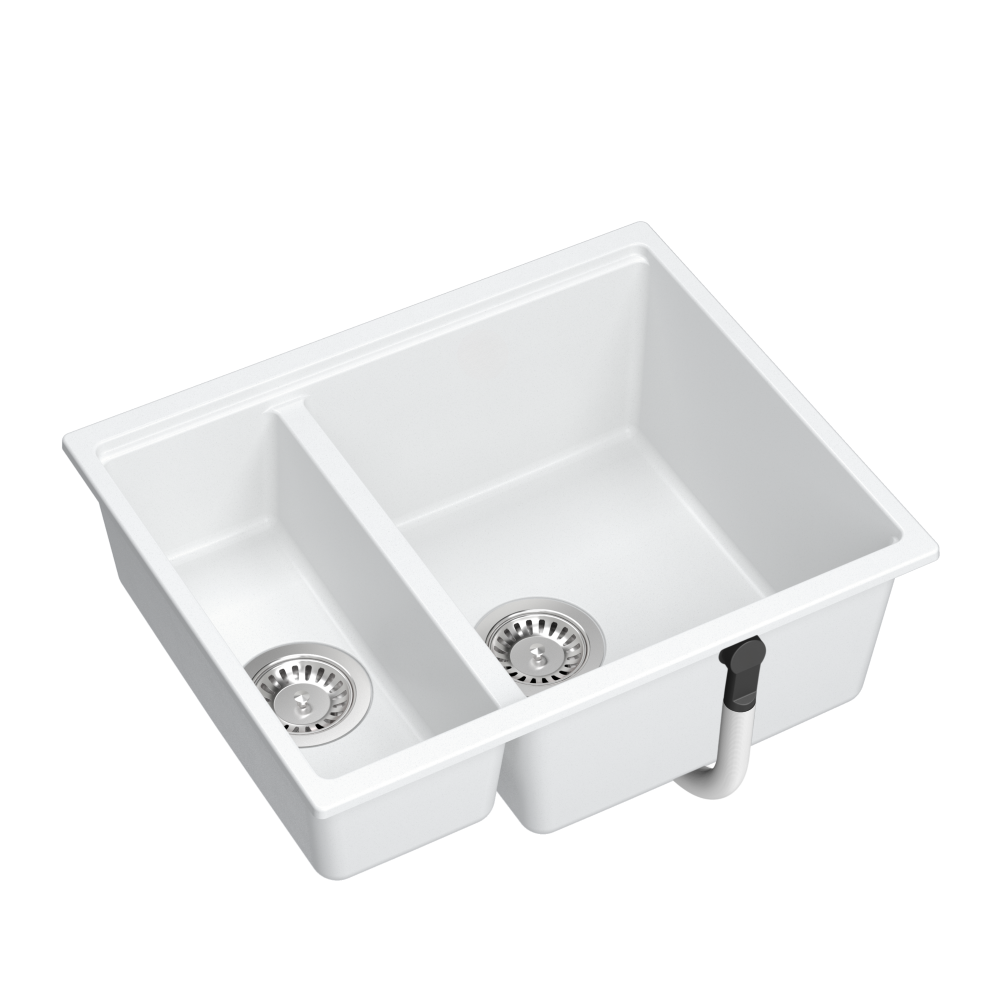 Quadron Logan 151 White, topmount or undermount sink