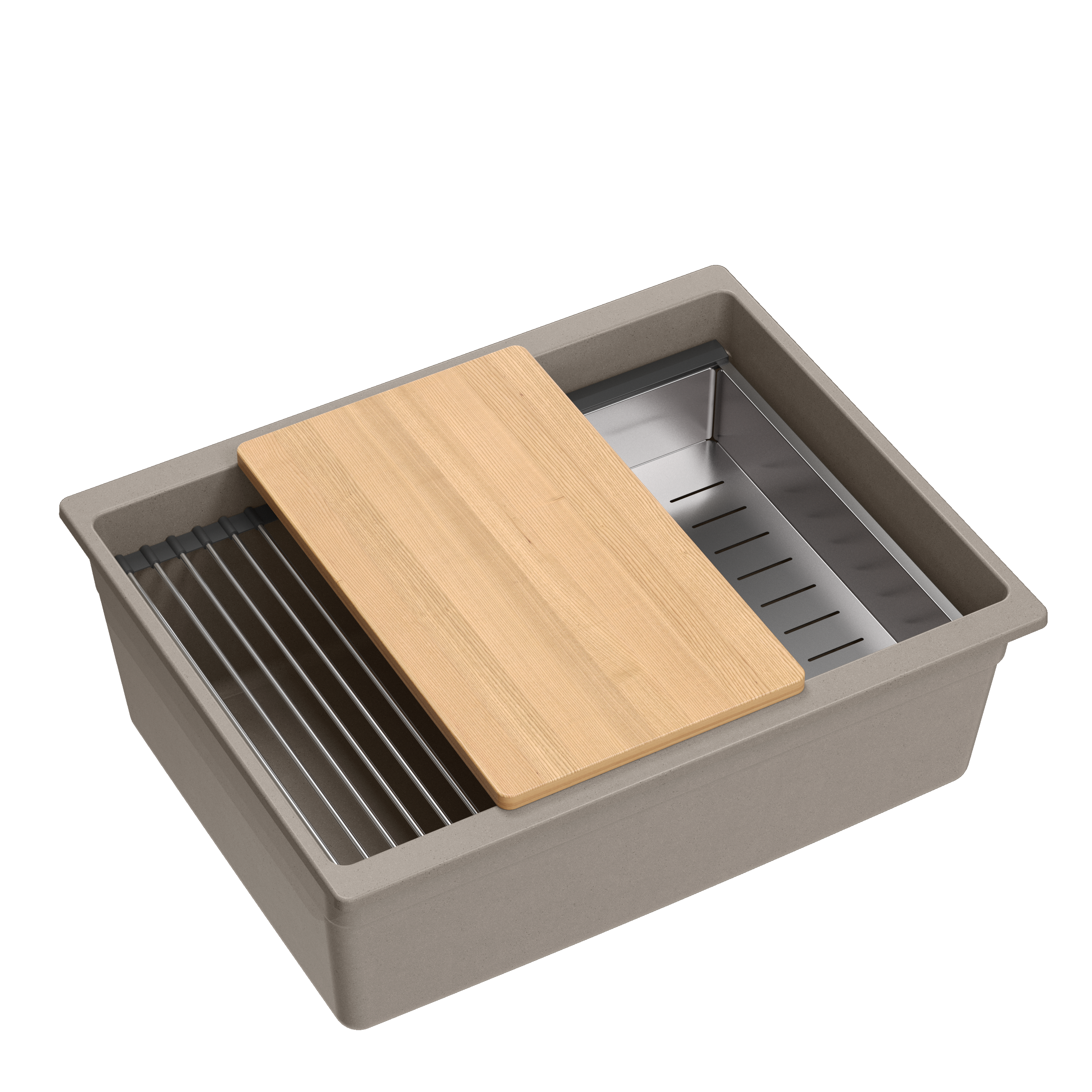 Quadron Logan 100 Soft Taupe, undermount sink