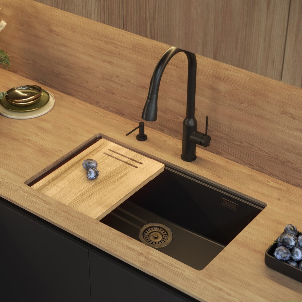 Quadron Logan 110 Black Patinated Brass, topmount or undermount sink