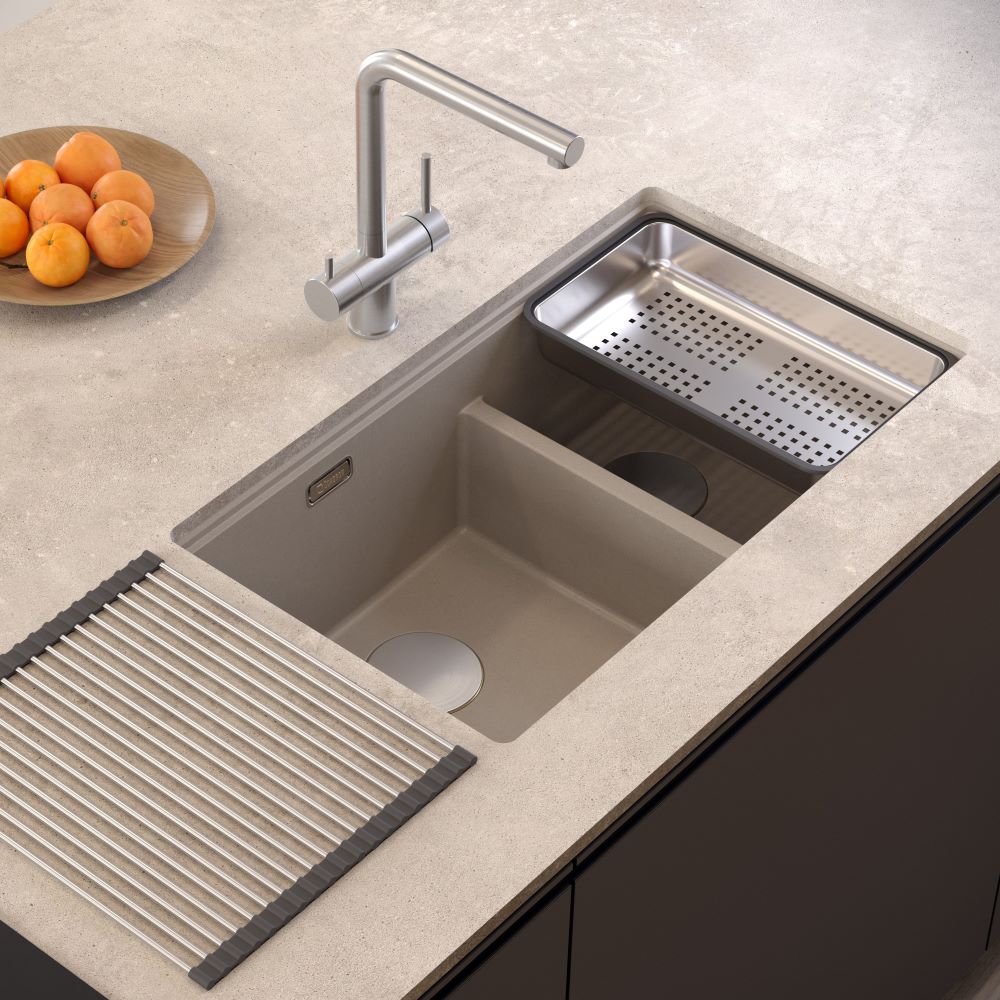 Quadron Logan 120 Soft Taupe, topmount or undermount sink