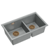 Quadron Logan 120 Silver Stone Patinated Brass, topmount or undermount sink