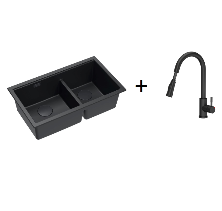 Quadron Logan 120 Pure Carbon, topmount or undermount sink