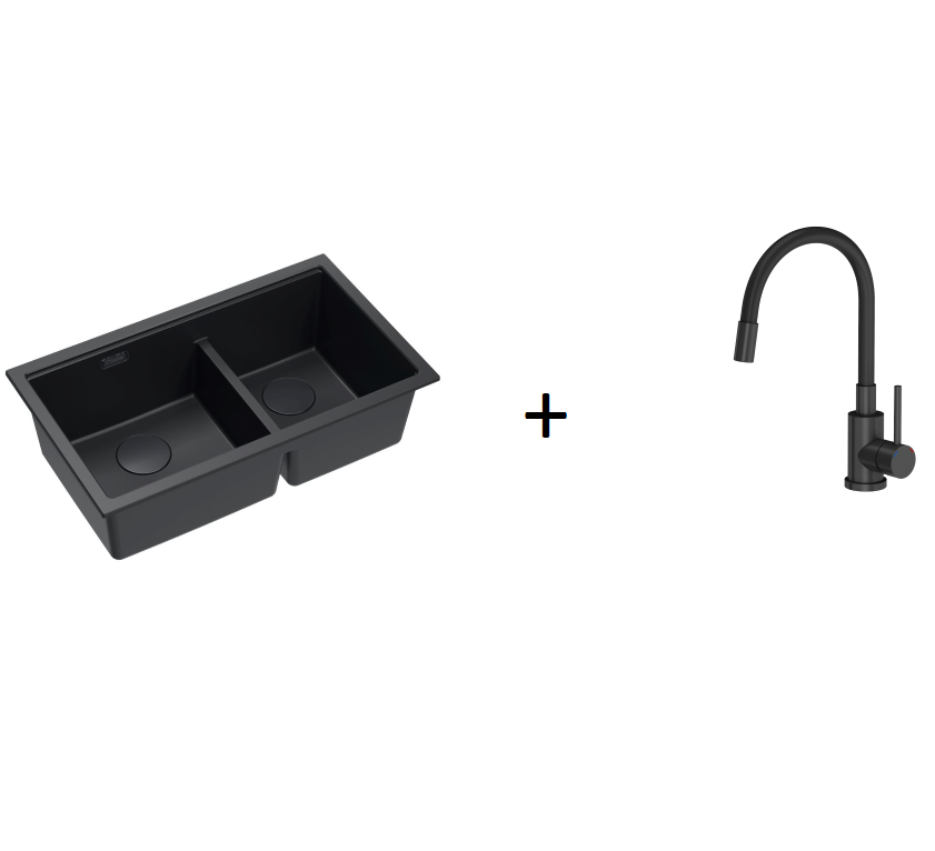 Quadron Logan 120 Pure Carbon, topmount or undermount sink