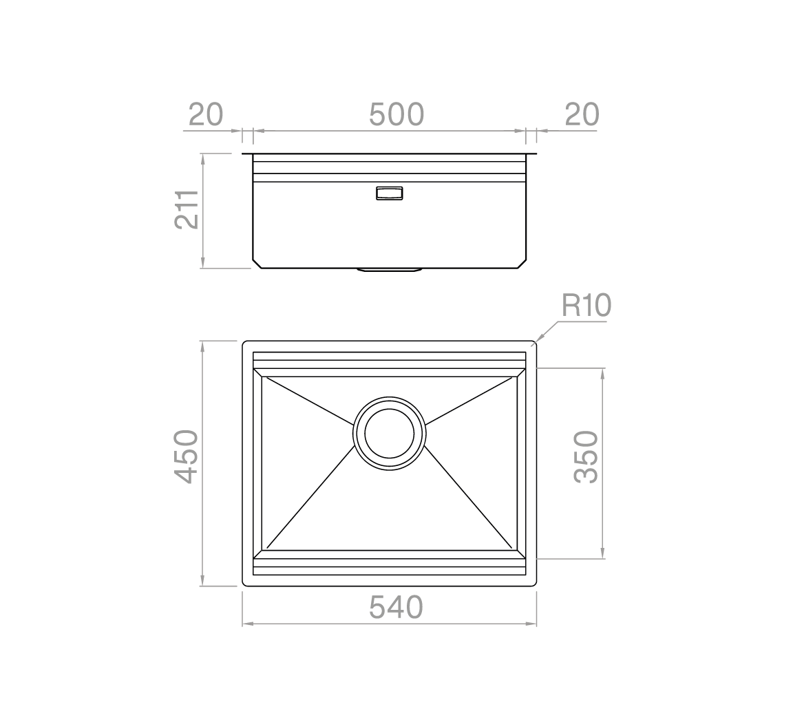 Artinox Layer SBR 50, top or undermount multi-level sink