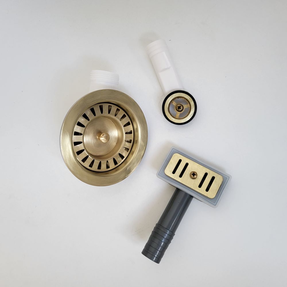 Crudo Single Plumbing Kit with BS Waste & Overflow Matte Virgin Brass