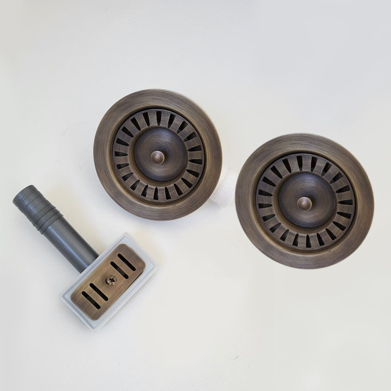 Crudo Double Plumbing Kit with BS Waste & Overflow Patinated Brass