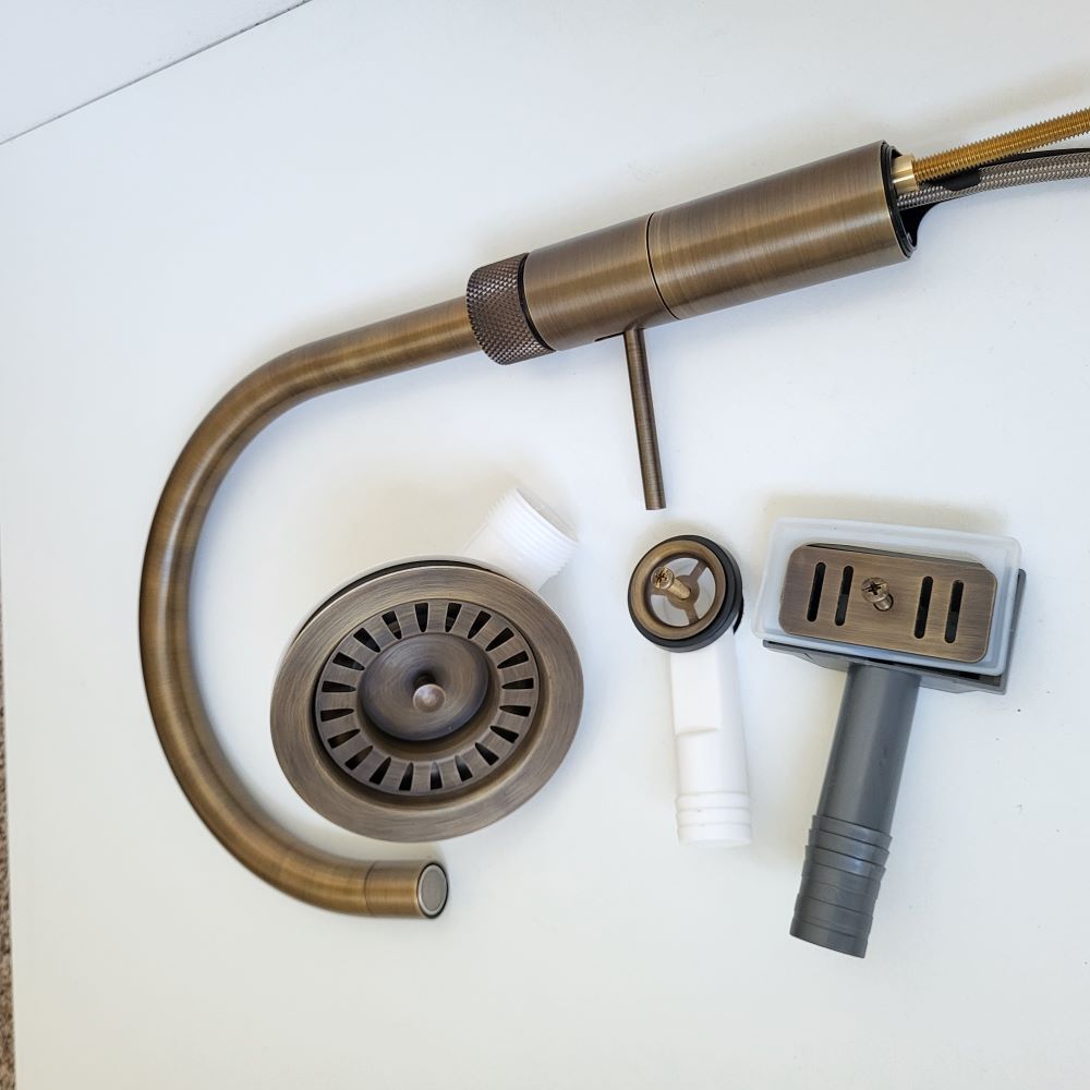 Crudo Single Plumbing Kit with BS Waste & Overflow Patinated Brass