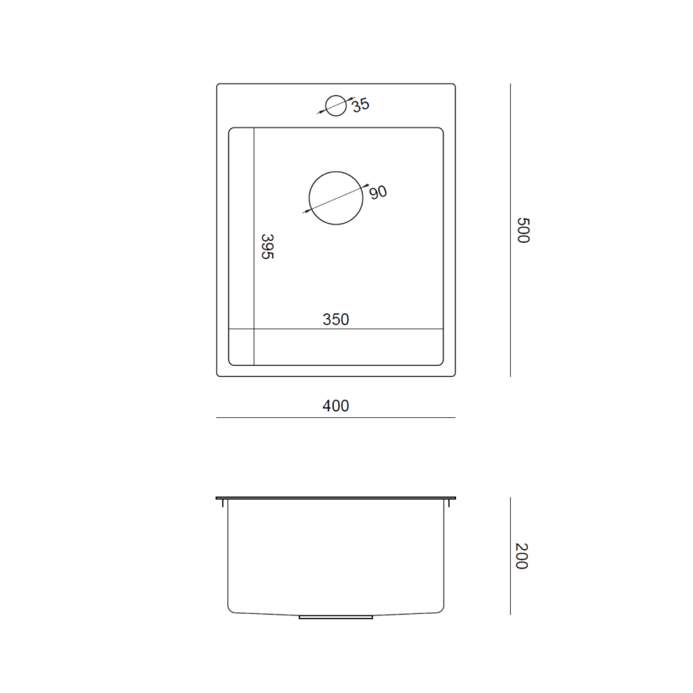 Quadron Russel 90 Brushed Steel, kitchen sink